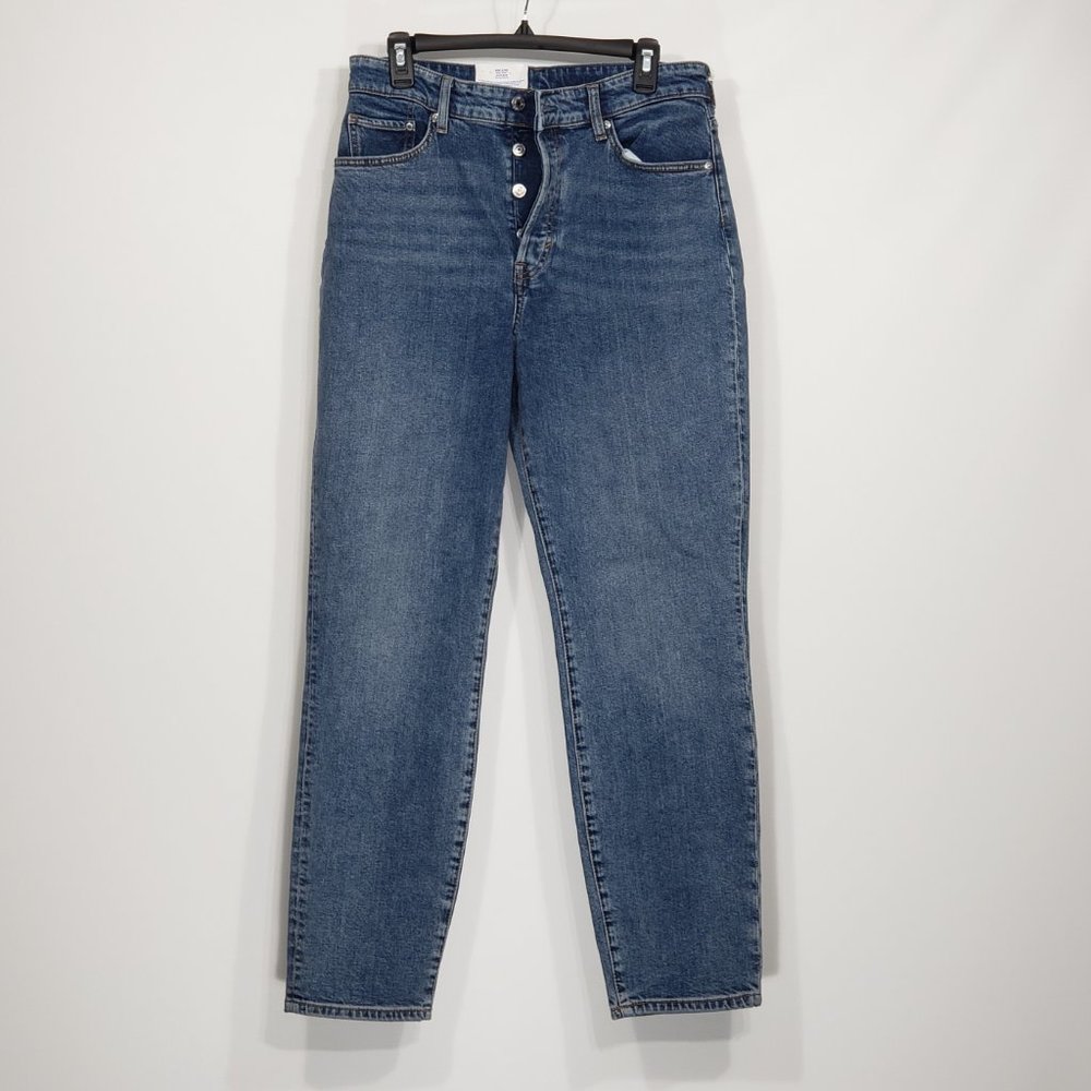 NWT  H&M   &Denim  Light Wash  High Waist Mom Jeans  Women's Size 10 Button Fly
